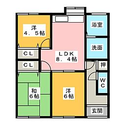 寿 3DKの間取図画像