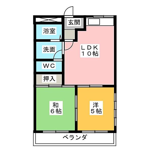 セントラルパークＤ ｜岐阜県美濃加茂市島町２丁目(賃貸マンション2LDK・1階・44.88㎡)の写真 その2