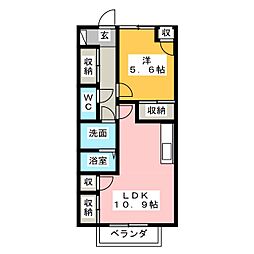 ロコハウス　A 1階1LDKの間取り