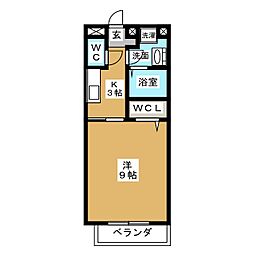 エスポワール 1階1Kの間取り