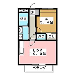 イルマーレ 1LDKの間取図画像