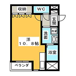 メゾンドモンブラン ワンルームの間取図画像