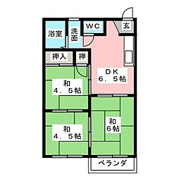 コーポラスイシガミC 3DKの間取図画像