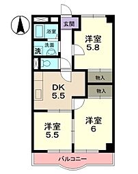 OasisMakino 3DKの間取図画像
