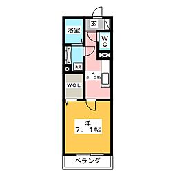 ドリーム・ハウスB 1Kの間取図画像