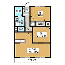 CavallinoRampante 2LDKの間取図画像