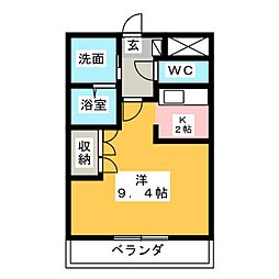 ファーブルハイツ2 1Kの間取図画像