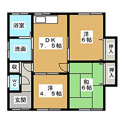 コーポ藤木B棟 3DKの間取図画像
