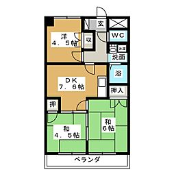 若宮レヂデンス 3DKの間取図画像