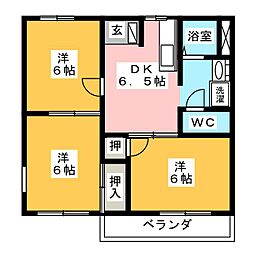 もりやまハイツ 3DKの間取図画像
