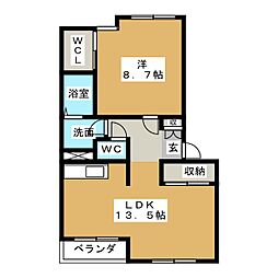 ミロワール・M 1LDKの間取図画像