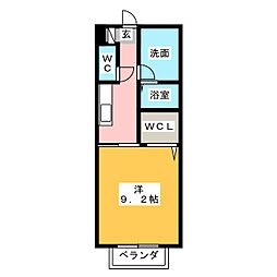 コモード坂祝A 1Kの間取図画像