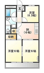 グランドルミナス 2LDKの間取図画像