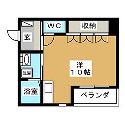 ドリームパレス ワンルームの間取図画像