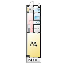 シャトー下米田 1Kの間取図画像