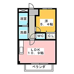 シャンドール・カモノ2 1LDKの間取図画像