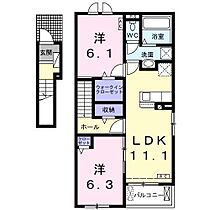 Felice　II 201 ｜ 岐阜県安八郡安八町牧150番地（賃貸アパート2LDK・2階・58.57㎡） その2