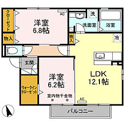 サン・アベニール 2LDKの間取図画像