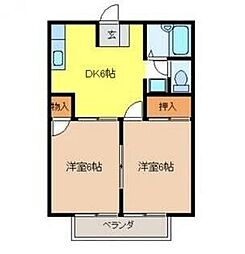 サンハイツ福寿 2DKの間取図画像