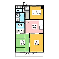 アルシオネ近藤 3DKの間取図画像