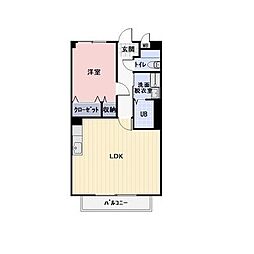 コンプランドル 1LDKの間取図画像