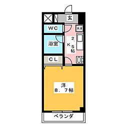 ルミエール青山6 1Kの間取図画像