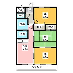 Axis.12 3DKの間取図画像