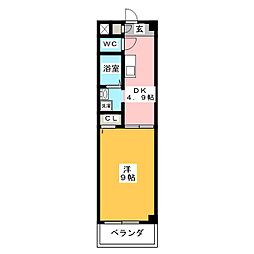 w-inds.hillshallow 1DKの間取図画像