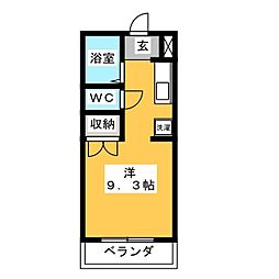 サテライト三共 ワンルームの間取図画像