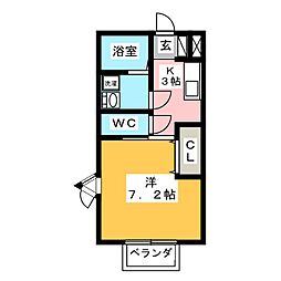 モナリエマットーネ 1Kの間取図画像