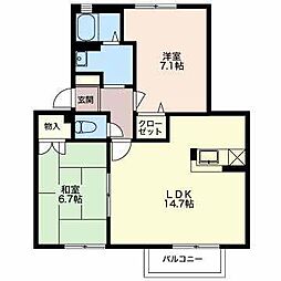 フェニックスYA棟 2LDKの間取図画像