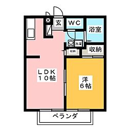 サンライフ正木 1LDKの間取図画像