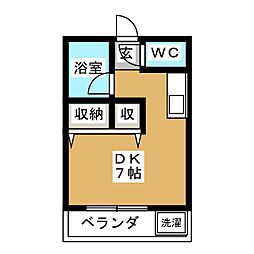 ハイツ木曾路 ワンルームの間取図画像