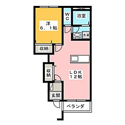 エターナルライフ 1LDKの間取図画像
