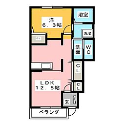 レクサス共栄E 1LDKの間取図画像