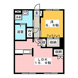 リビエール 1LDKの間取図画像