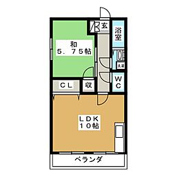 ハイツ柳町 1LDKの間取図画像