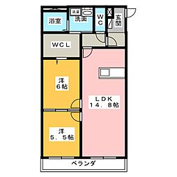 Bloom 2LDKの間取図画像