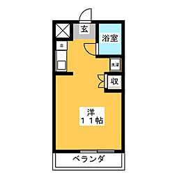 ハイムサン・ムーン1 ワンルームの間取図画像
