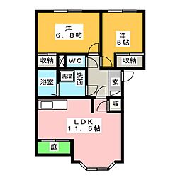 エムグレース 2LDKの間取図画像