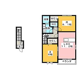 サンリットM's 2LDKの間取図画像