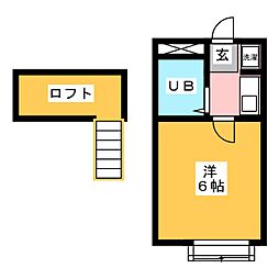 コスモハイツ多治見 1Kの間取図画像