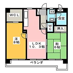 フレンドリー瑞浪3 2LDKの間取図画像