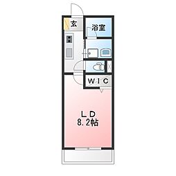 Mスクエア コート 1Kの間取図画像