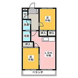 ファインパーク松ケ瀬B 2LDKの間取図画像