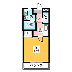 モン・プラース 1Kの間取図画像