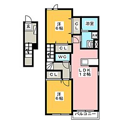 フリーデ1 2LDKの間取図画像