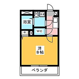 シェール・ププレ 1Kの間取図画像