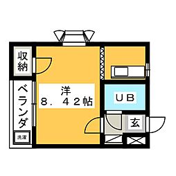 シルクルーム ワンルームの間取図画像