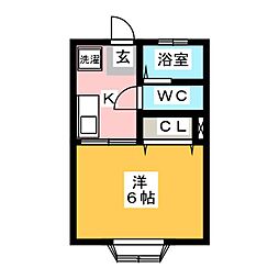 メゾン富貴 1Kの間取図画像